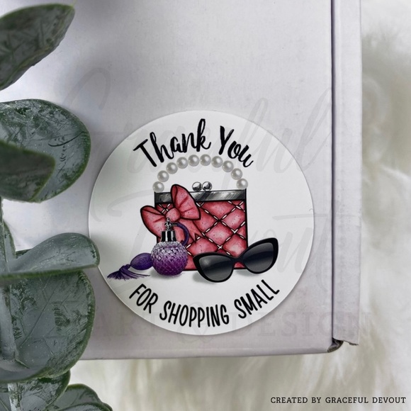 Thank You For Shopping Small - 2" (inches) Round Sticker (96ct.) - Picture 4 of 5